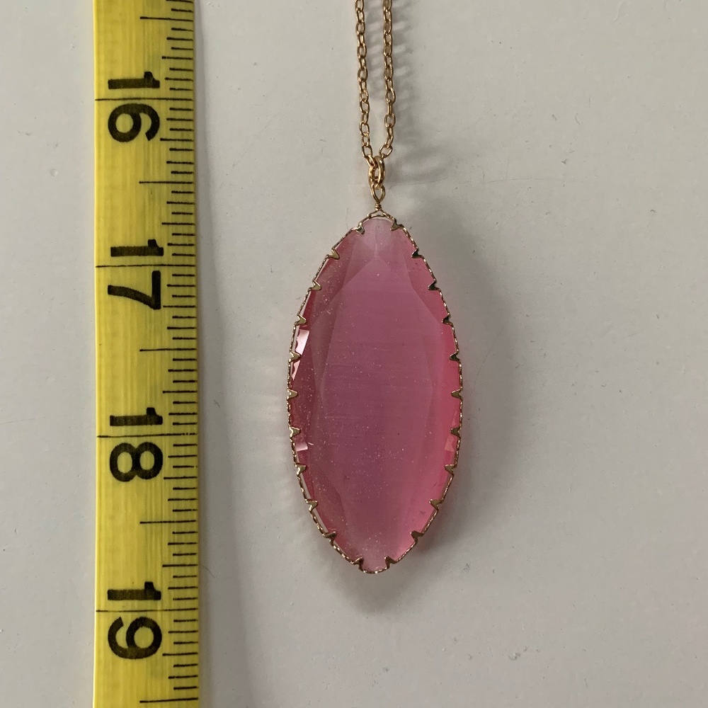 Pink Stone Gold Chain Necklace